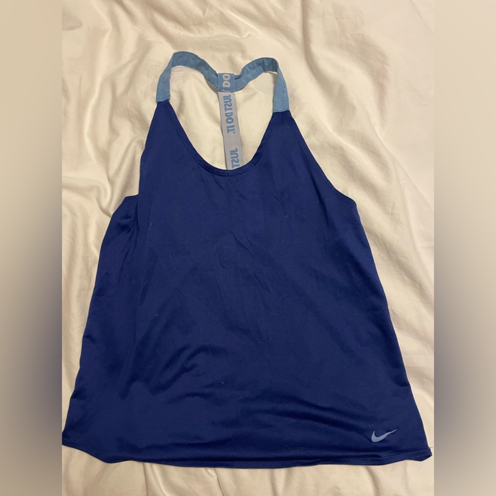 Women’s Nike “just do it” indigo blue work out tank - medium